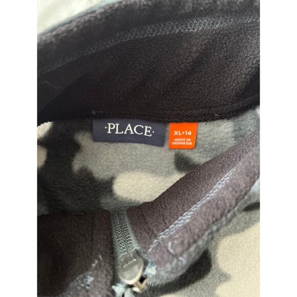 Kids camouflage fleece 3/4 zip  sweatshirt - Picture 3 of 5